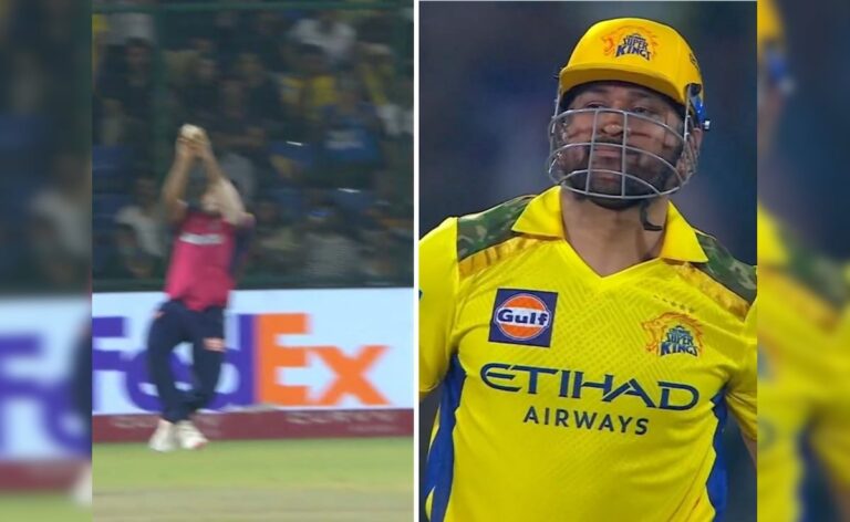 MS Dhoni Falls To Wonder Catch By Ex-CSK Star vs RR, Internet Can’t Keep Calm